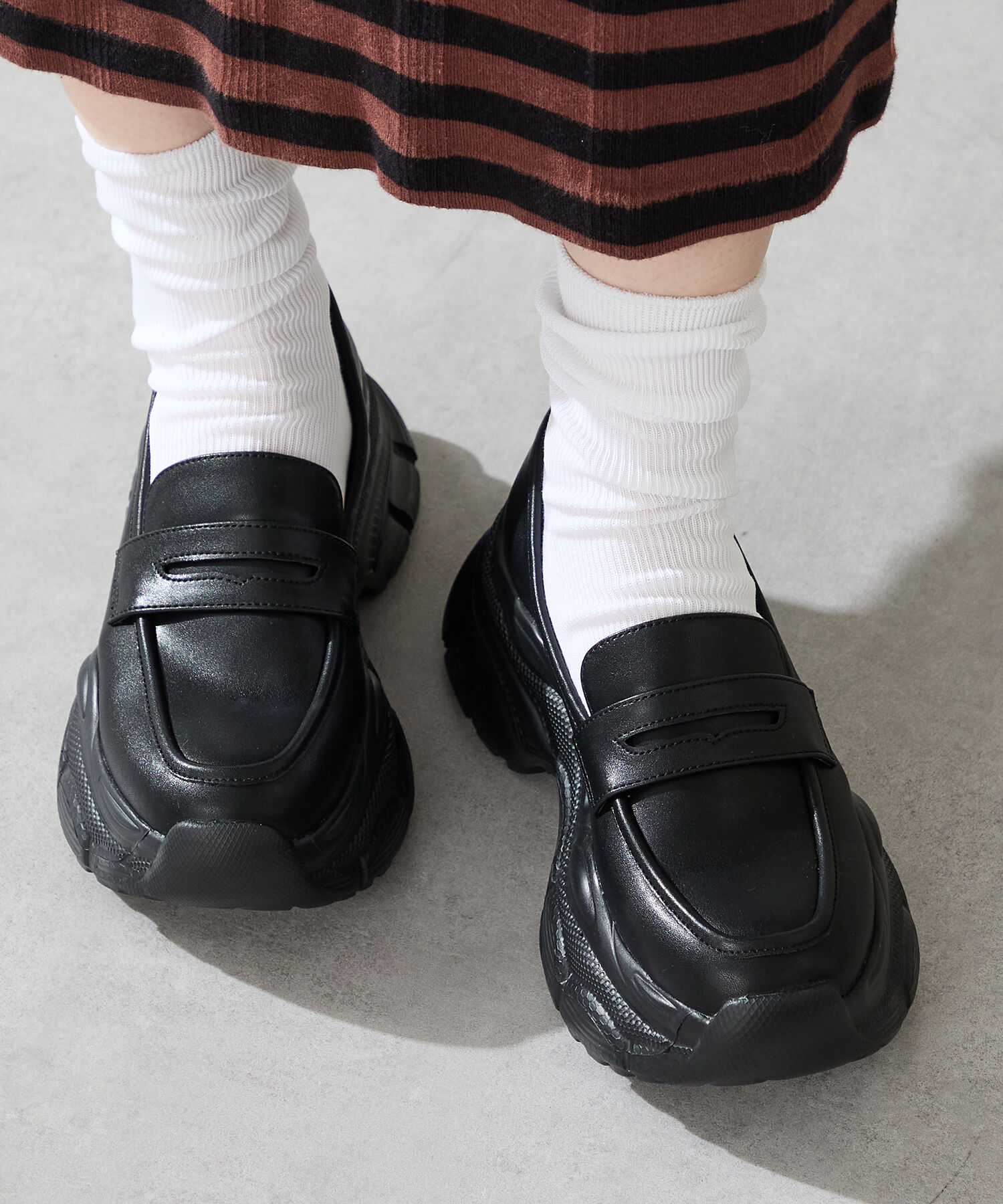 ORiental TRaffic「スニーカーソール ローファー /51326 厚底」|スニーカー|BLACK