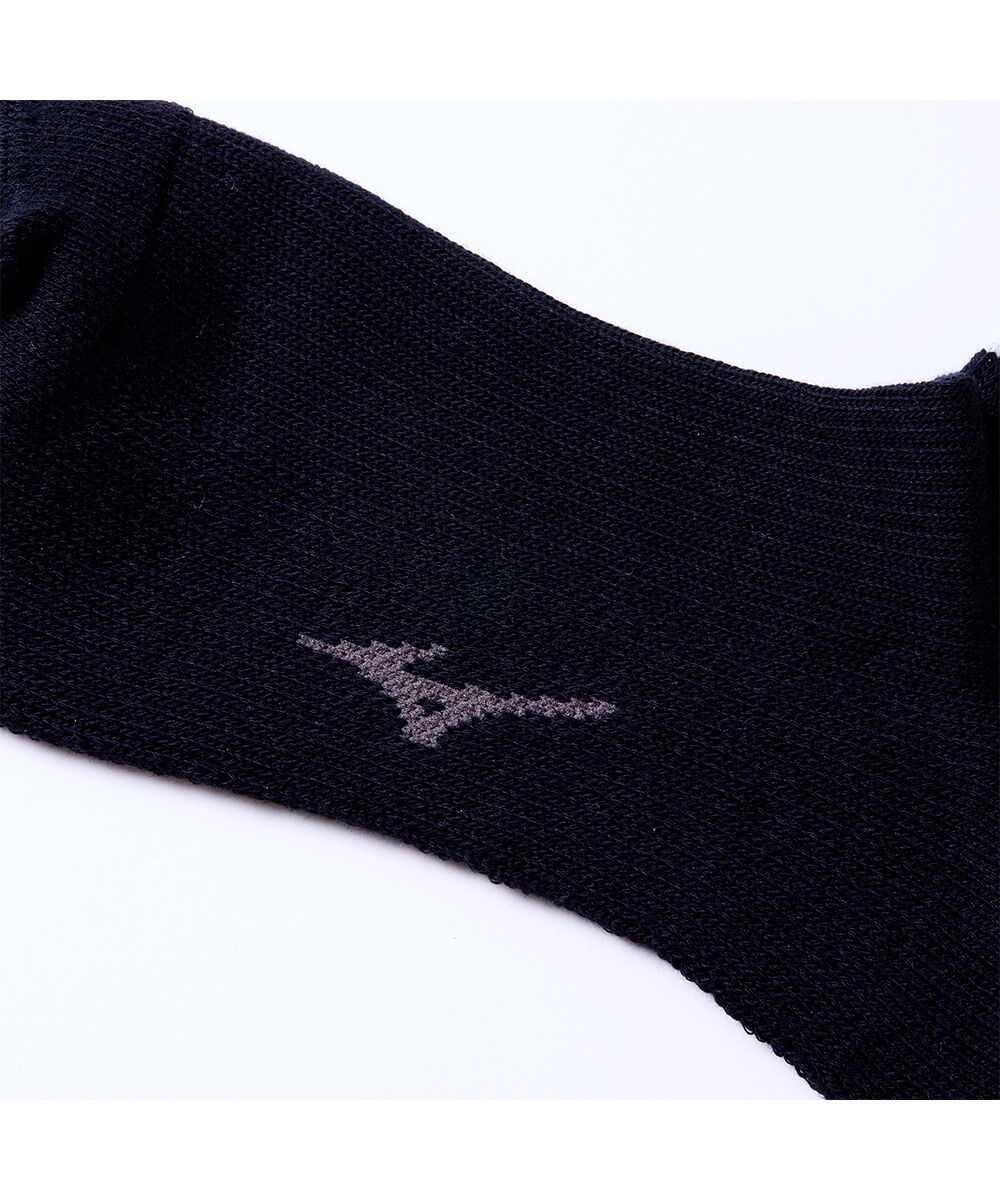 MIZUNO「ドライベクター薄手パイルハーフソックス ロゴ＋ライン」|ソックス|