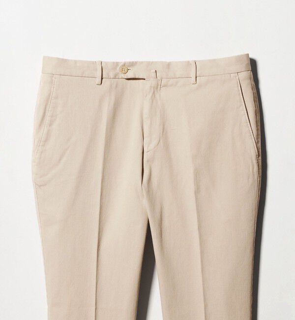 UNITED ARROWS「ピケ ガーメントダイ スリムテーパード ノープリーツパンツ」|チノ|