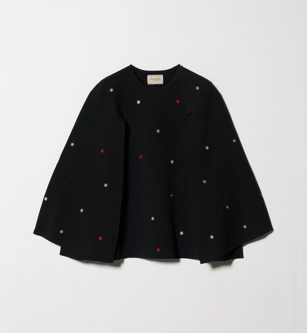UNITED ARROWS「エンブロイダリー フラワー ケープニット ‐ウォッシャブル‐」|ニット・セーター|