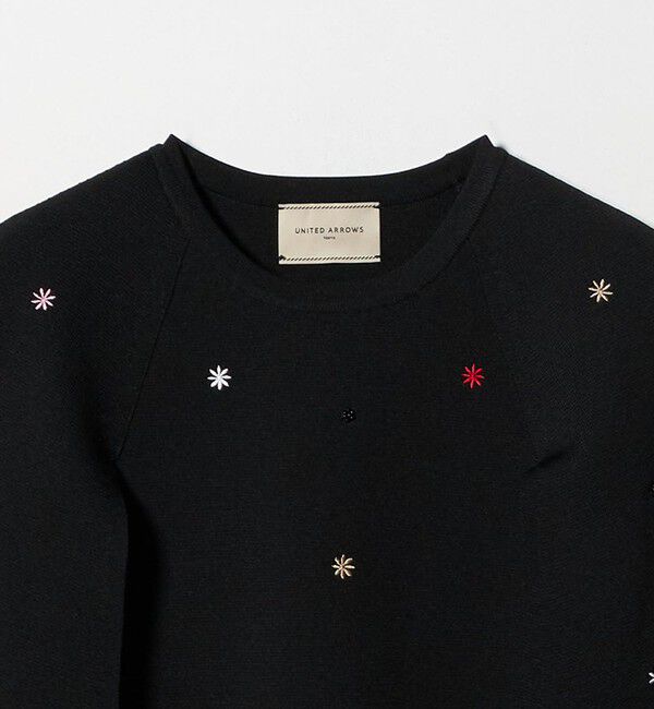 UNITED ARROWS「エンブロイダリー フラワー ケープニット ‐ウォッシャブル‐」|ニット・セーター|