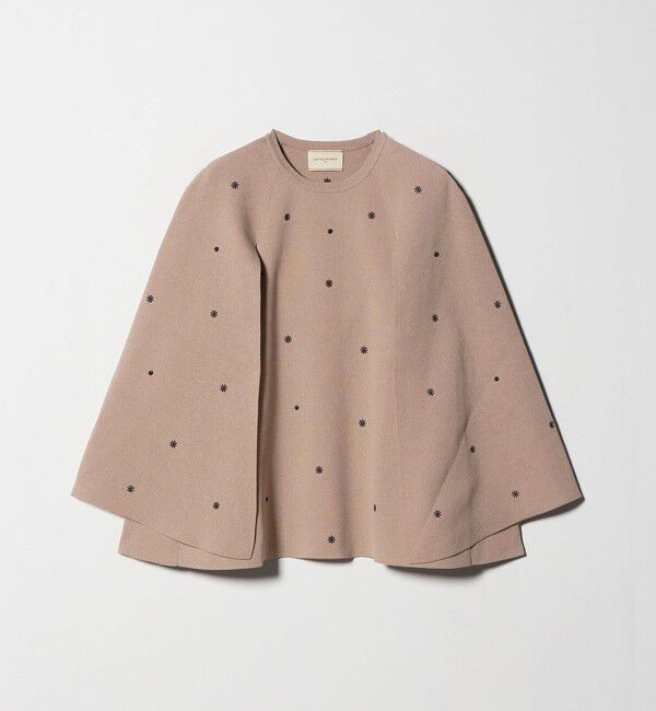 UNITED ARROWS「エンブロイダリー フラワー ケープニット ‐ウォッシャブル‐」|ニット・セーター|