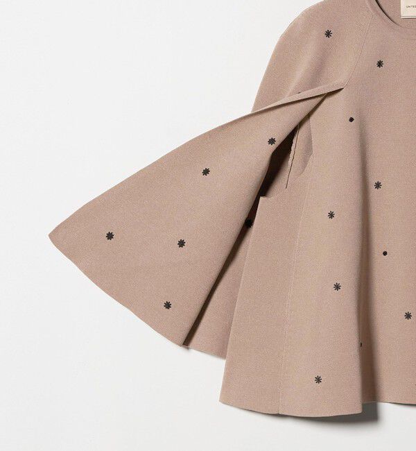 UNITED ARROWS「エンブロイダリー フラワー ケープニット ‐ウォッシャブル‐」|ニット・セーター|