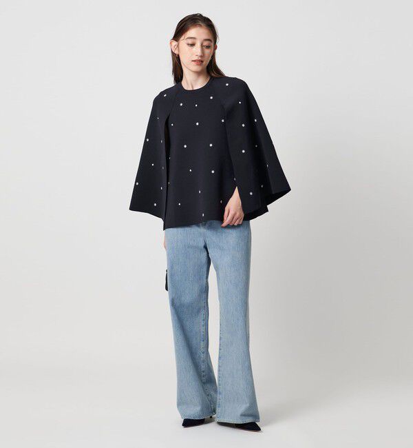 UNITED ARROWS「エンブロイダリー フラワー ケープニット ‐ウォッシャブル‐」|ニット・セーター|