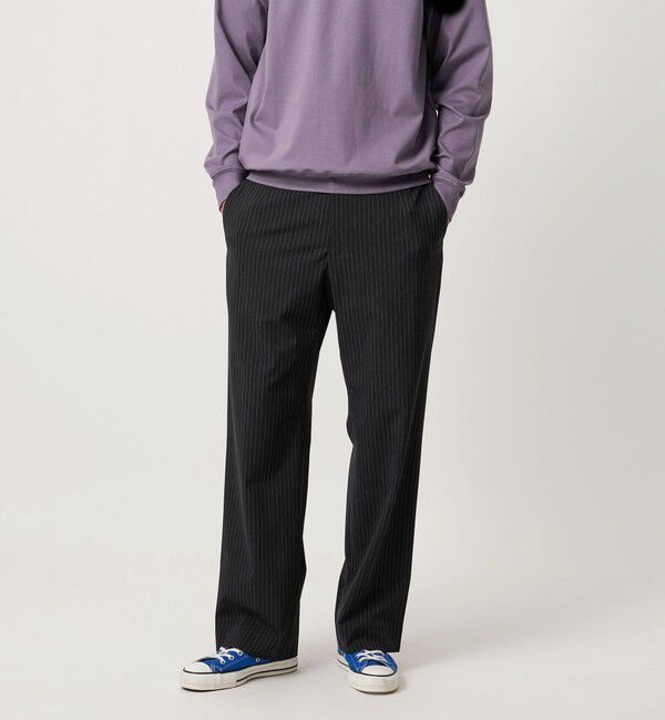 UNITED ARROWS「トロピカル ストライプ モダンイージー パンツ」|チノ|NAVY