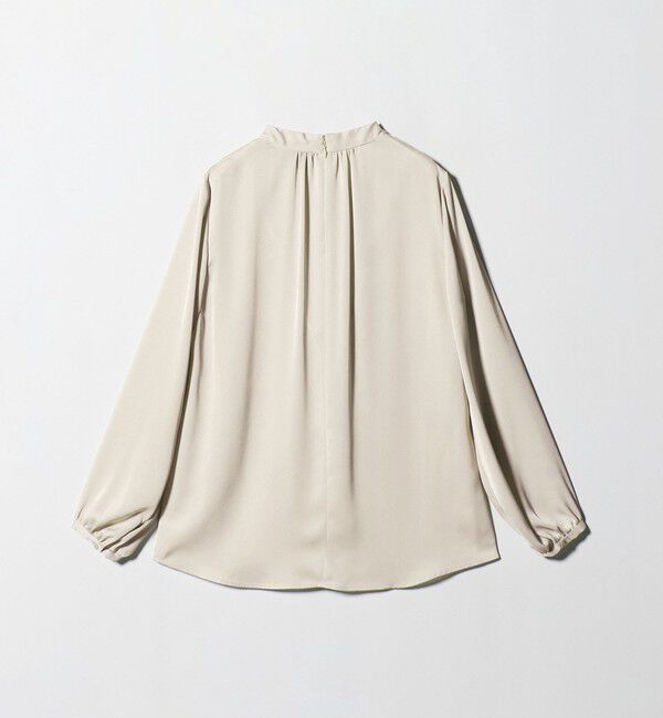 UNITED ARROWS「バック サテン Vネック ロングスリーブ ブラウス ‐ウォッシャブル‐」|シャツ・ブラウス|