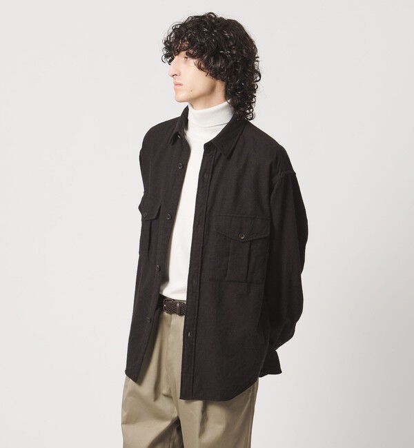 UNITED ARROWS「＜District＞シュリンク サージ 2ポケット シャツ」|シャツ・ブラウス|DK.BROWN