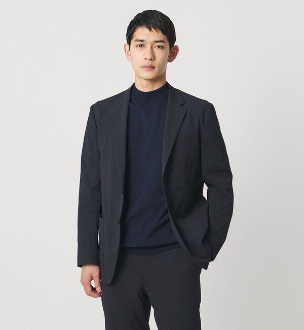 UNITED ARROWS「ドビー 2ボタン シングル テーラードジャケット UA COZY　ウォッシャブル　タテヨコストレッチ　防しわ　撥」|テーラードジャケット|