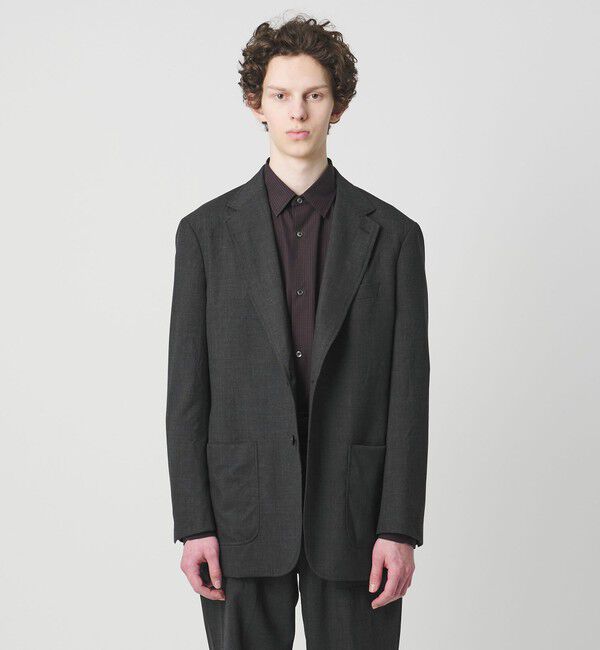 UNITED ARROWS「＜District＞ウォッシュド トロピカルウール シングル 2ボタン テーラードジャケット」|テーラードジャケット|DK.GRAY