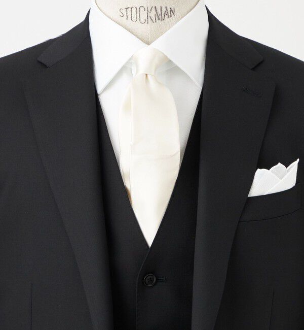 UNITED ARROWS green label relaxing「シルク 8.0cm フォーマル サテン ソリッド ネクタイ」|ネクタイ・蝶ネクタイ|WHITE