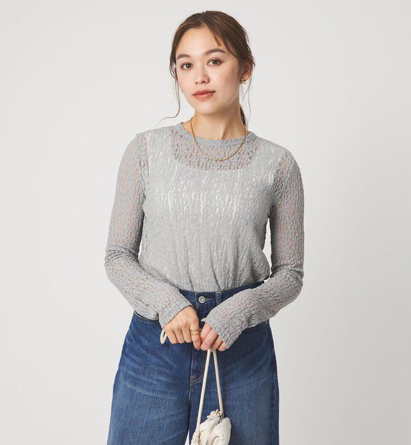 UNITED ARROWS green label relaxing「【WEB限定】＜at ease＞レース プルオーバー カットソー」|Tシャツ・カットソー|