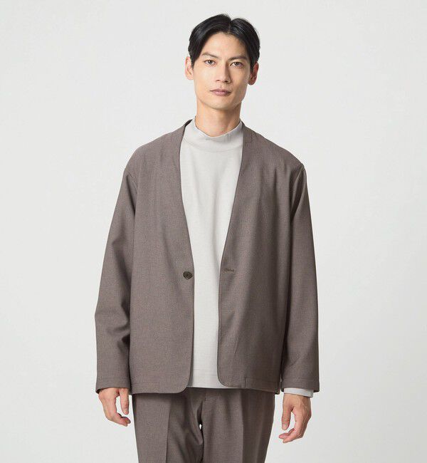 UNITED ARROWS green label relaxing「A+ ウールライク 1B ノーカラージャケット -ウォッシャブル・ストレッチ-」|ノーカラージャケット|MD.BROWN