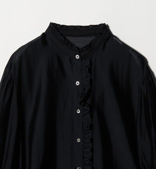 UNITED ARROWS green label relaxing「フロントネック フリル ブラウス」|シャツ・ブラウス|