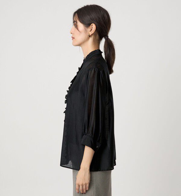 UNITED ARROWS green label relaxing「フロントネック フリル ブラウス」|シャツ・ブラウス|