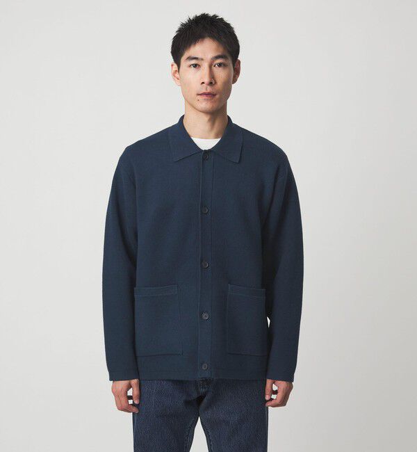 UNITED ARROWS green label relaxing「コットン ポリエステル ポロ カーディガン」|カーディガン|DK.GREEN