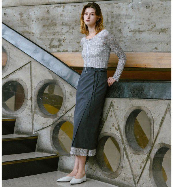 UNITED ARROWS green label relaxing「＜SEASONAL COLLECTION＞ラップ レイヤード スカート」|台形|