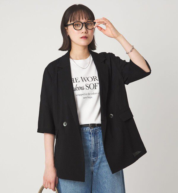 UNITED ARROWS green label relaxing「【結論シリーズ】シアーエアミドルスリーブジャケット［size SHORTあり］」|テーラードジャケット|