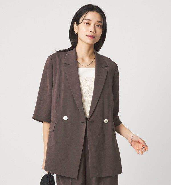 UNITED ARROWS green label relaxing「【結論シリーズ】シアーエアミドルスリーブジャケット［size SHORTあり］」|テーラードジャケット|