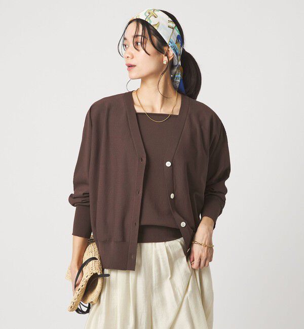 UNITED ARROWS green label relaxing「HIYOKE Vネック ニット カーディガン マシンウォッシャブル 接触冷感 UVカット 遮熱」|カーディガン|