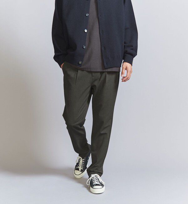 BEAUTY&YOUTH UNITED ARROWS「TR ピンヘッド  1プリーツ イージー パンツ ‐タテ・ヨコストレッチ‐」|チノ|