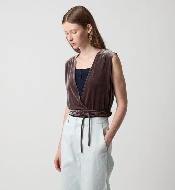 STEVEN ALAN「＜Steven Alan＞ベロア カシュクール ベスト」|ベスト・ジレ|DK.GRAY