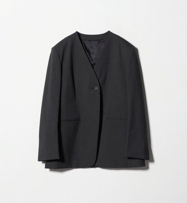 BEAUTY&YOUTH UNITED ARROWS「ポリエステルレーヨン ノーカラー1ボタンジャケット」|ノーカラージャケット|