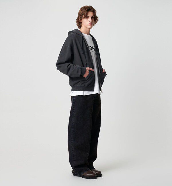 MONKEY TIME「フレンチテリー ディストレスト フルジップ フーディー」|カーディガン|