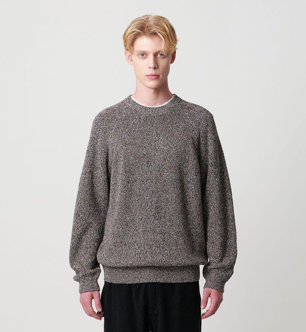BEAUTY&YOUTH UNITED ARROWS「クリスプ アゼ スリーク クルーネック ニット」|ニット・セーター|