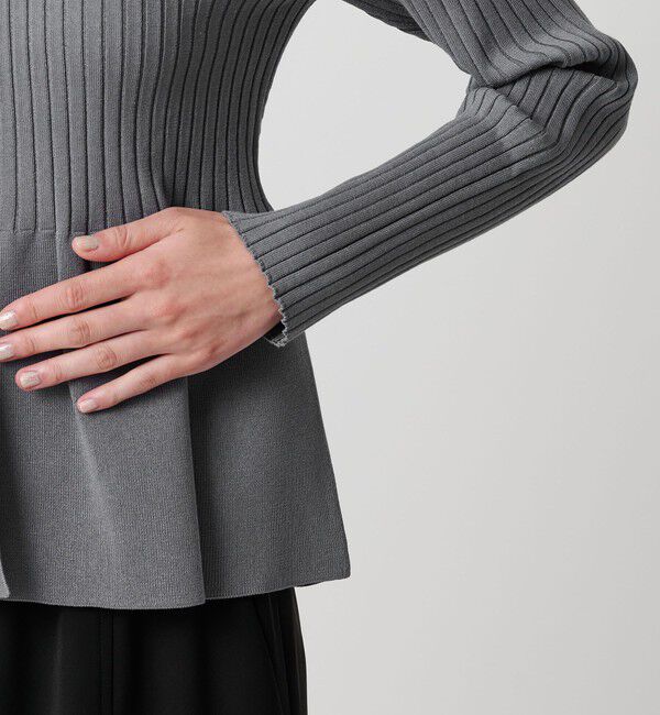 BEAUTY&YOUTH UNITED ARROWS「【WEB限定 Wardrobe DAILY MINIMAL】ペプラム2WAY リブニットプルオーバー ウォッシャブル」|ニット・セーター|