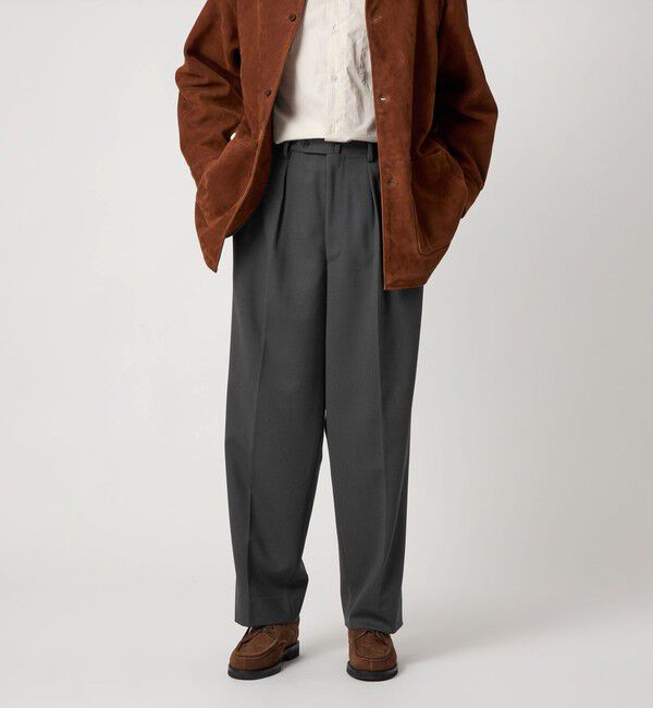 STEVEN ALAN「＜Steven Alan＞ ヴィンテージツイル インツープリーツ ドレス トラウザーズ」|スラックス|DK.GRAY