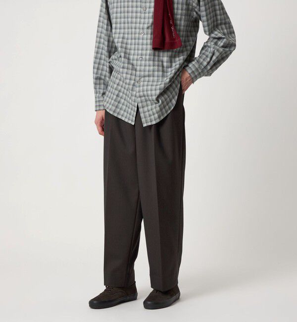 STEVEN ALAN「＜Steven Alan＞ ヴィンテージツイル インツープリーツ ドレス トラウザーズ」|スラックス|DK.BROWN
