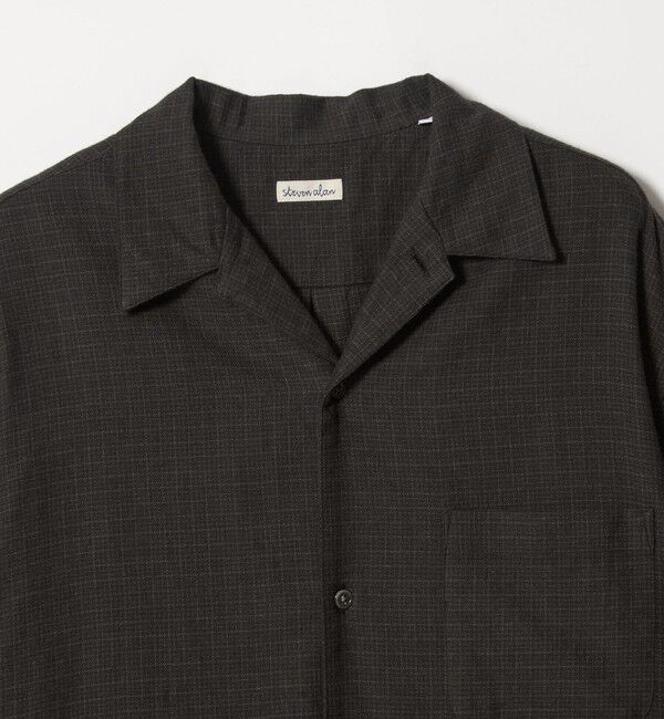 STEVEN ALAN「＜Steven Alan＞ ネル マイクロチェック オープンカラー シャツ BOX」|シャツ・ブラウス|