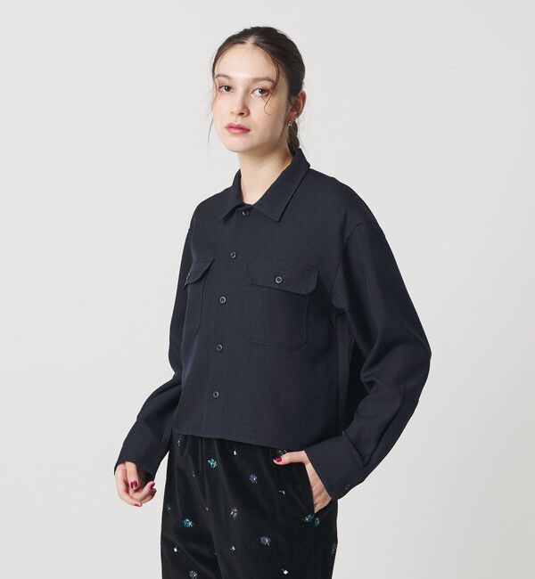 BEAUTY&YOUTH UNITED ARROWS「【WEB限定】ポリエステル ワイドショートシャツ」|シャツ・ブラウス|NAVY