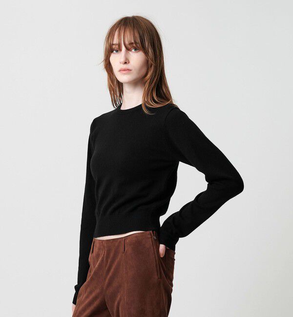 ATTISESSION「＜ATTISESSION＞ショート プルオーバー トップス」|ニット・セーター|BLACK