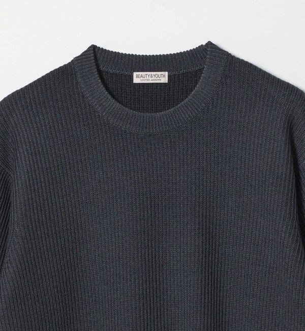BEAUTY&YOUTH UNITED ARROWS「フェード アゼ クルーネック ニット 手洗い可能」|ニット・セーター|