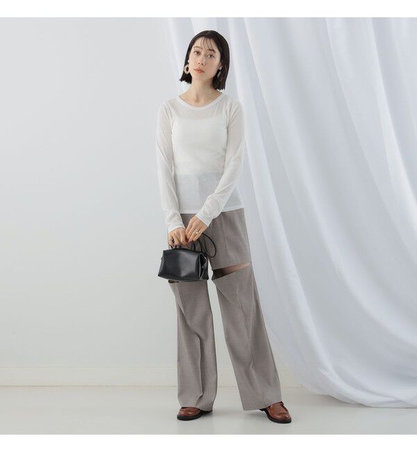 Ray BEAMS 「テレコ リブ クルーネック トップス」|Tシャツ・カットソー|