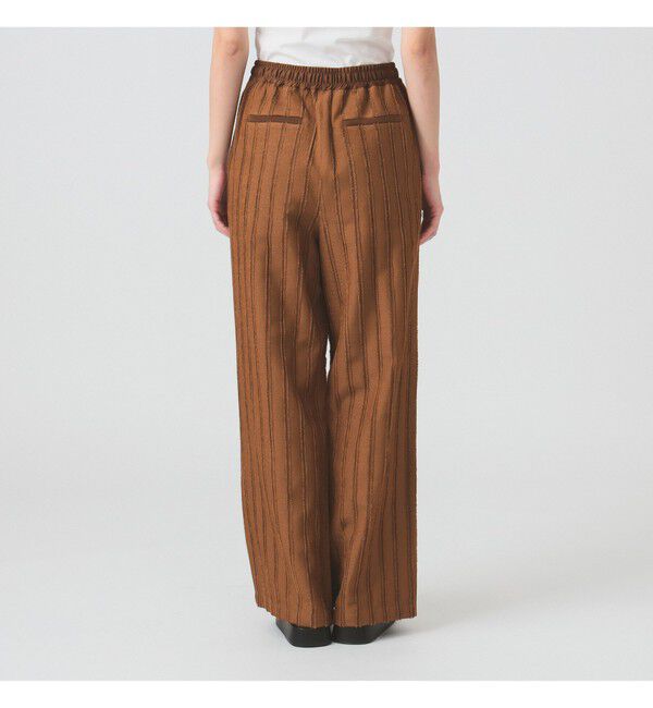 Ray BEAMS 「ストライプ ジャカード ワイド パンツ」|チノ|