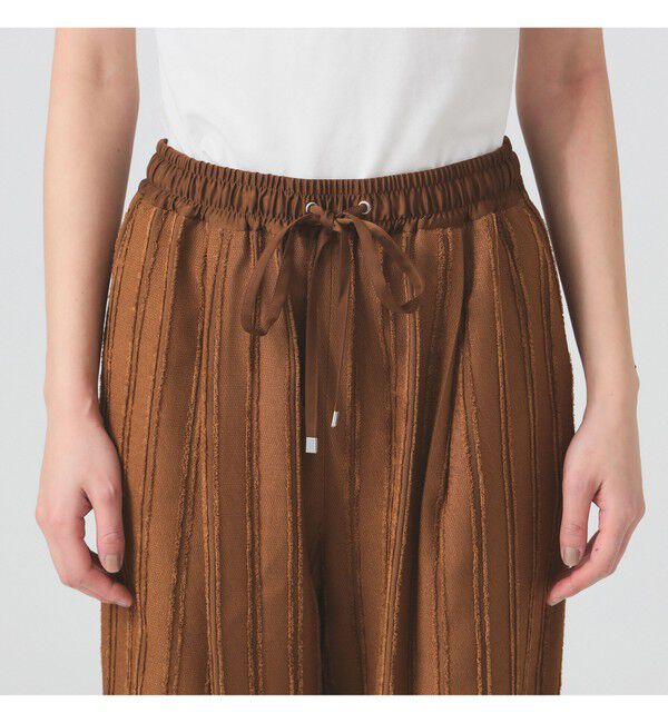 Ray BEAMS 「ストライプ ジャカード ワイド パンツ」|チノ|