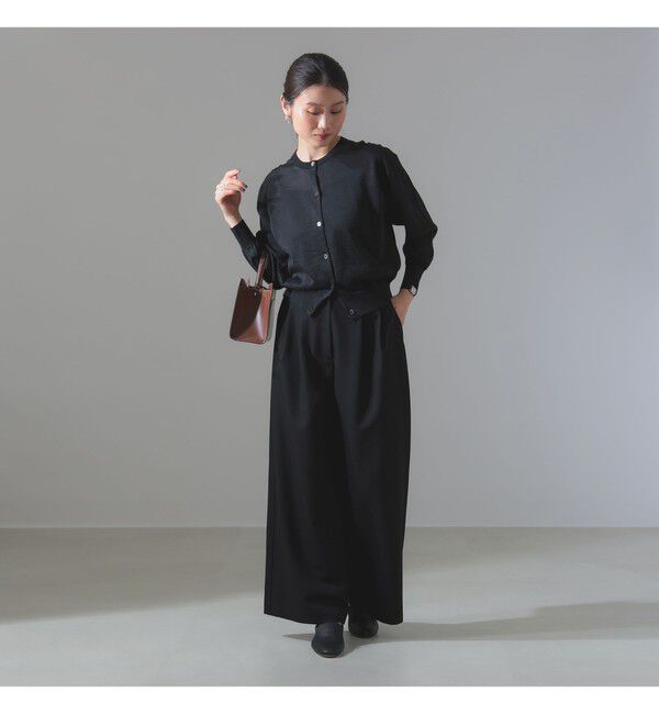 Demi-Luxe BEAMS 「ポプリン 2タックパンツ」|チノ|BLACK