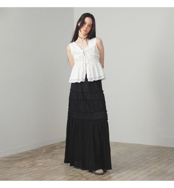 Ray BEAMS 「レース キリカエ ティアード スカート」|スカート|