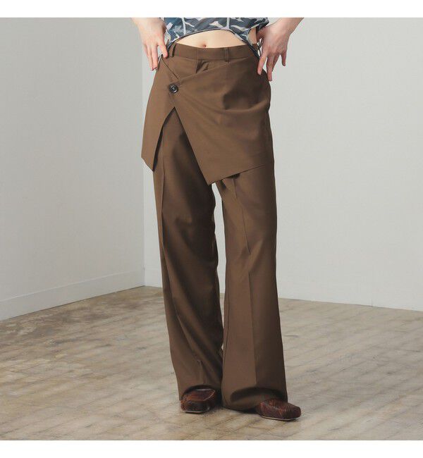 Ray BEAMS 「フロント ラップ ワイド パンツ」|チノ|