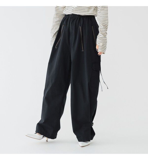 BEAMSBOY「maturely / コットン シルク ジッパー カーゴパンツ」|チノ|