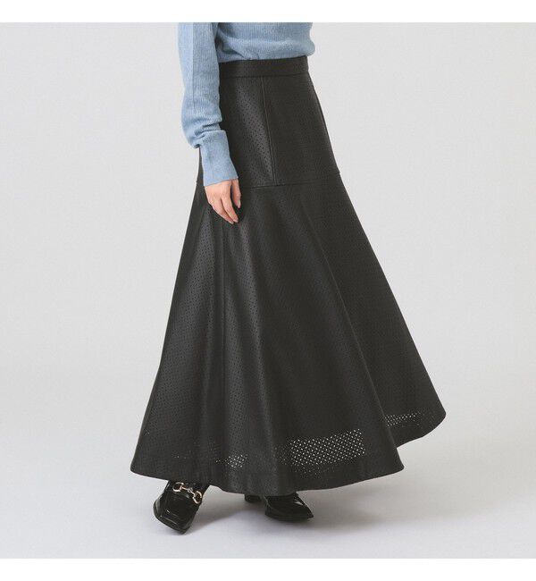 Ray BEAMS 「フェイクレザー パンチング スカート」|スカート|