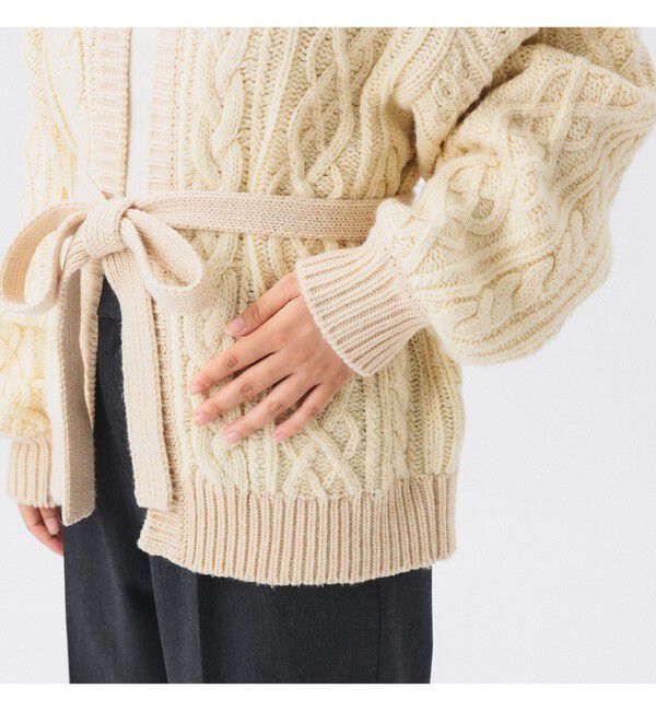 BEAMSBOY「3ゲージ 2トーン アラン カーディガン」|ニット・セーター|