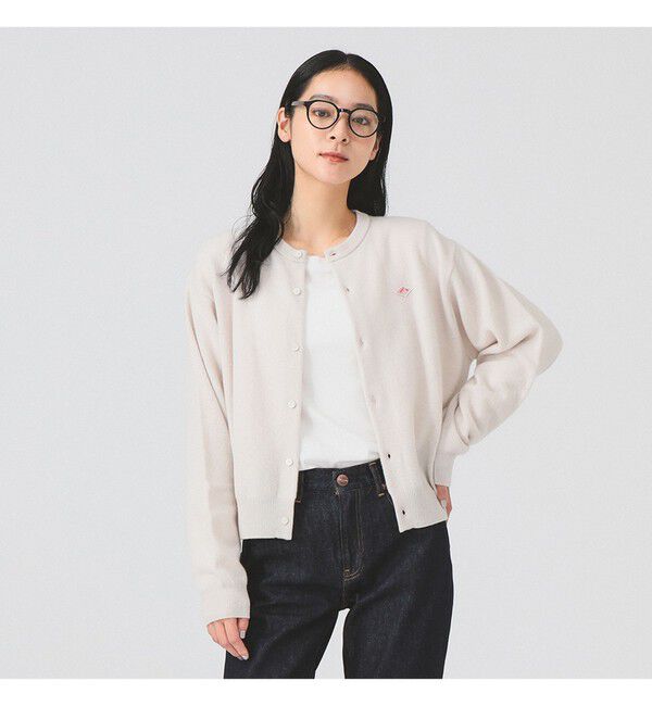 Ray BEAMS 「DANTON / LAMBS WOOL CREWNECK CARDIGAN」|カーディガン|
