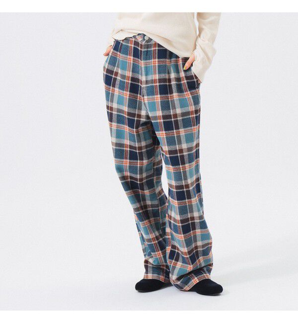 BEAMSBOY「ワーク チェック イージーパンツ」|チノ|