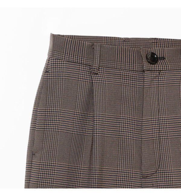 BEAMSBOY「チェック ロング ダブルヘム スラックス」|スラックス|