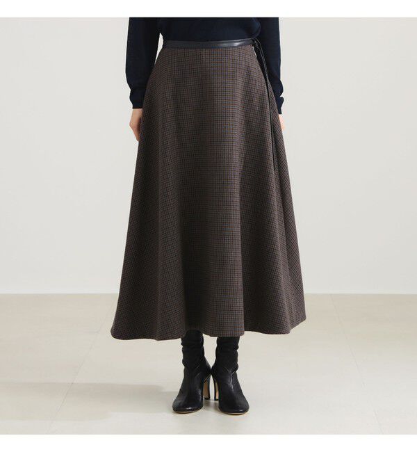 Demi-Luxe BEAMS 「AK+1 / ウール チェック フレアスカート」|スカート|