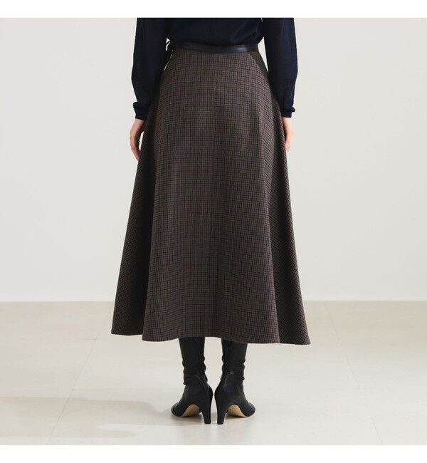 Demi-Luxe BEAMS 「AK+1 / ウール チェック フレアスカート」|スカート|