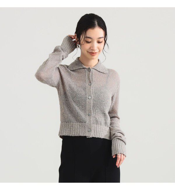 Demi-Luxe BEAMS 「AK+1 / ポロカラーショート カーディガン」|ニット・セーター|